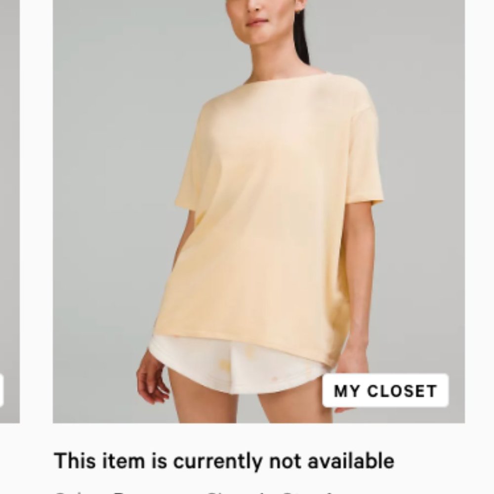 Lululemon Back in Action Short Sleeve Shirt Prosecco Size 4